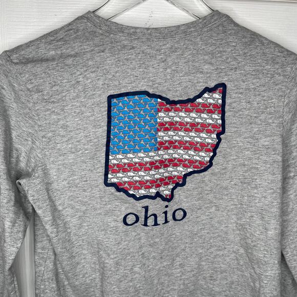 Vineyard Vines Kids Long-Sleeve Ohio State Icon T-Shirt Kids Boys Gray Sz Medium - Picture 5 of 9